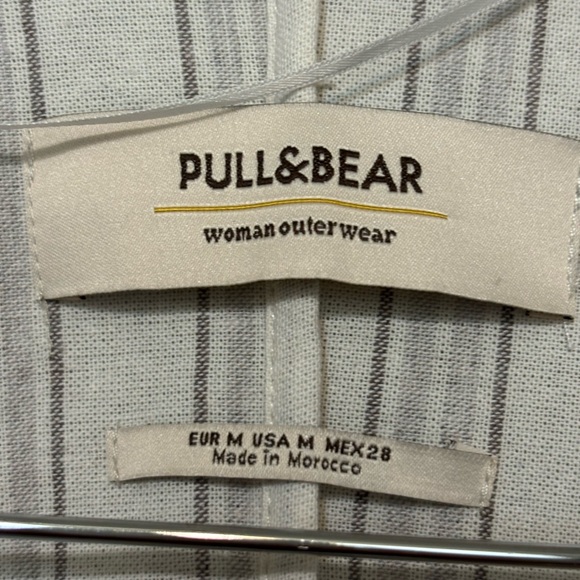 PULL & BEAR Cotton Blend Striped Blazer - Picture 4 of 11